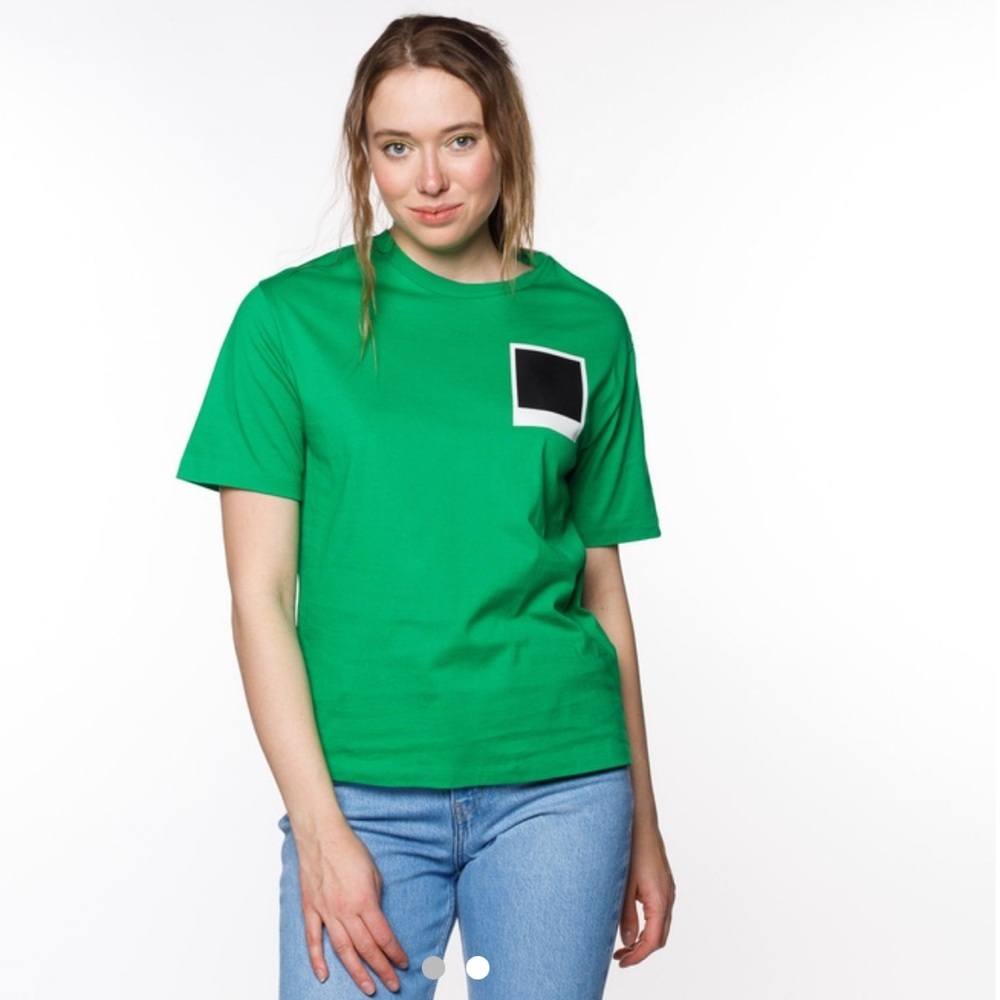 Lacoste X POLAROID WOMEN’S CREW NECK PRINT COTTON T-SHIRT GREEN